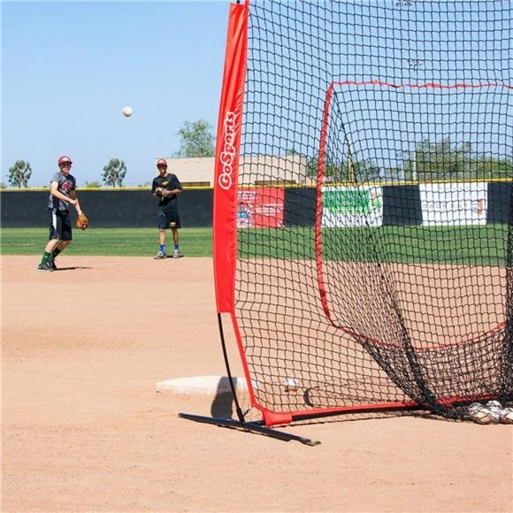 7 ft x 7 ft Baseball & Softball Practice Hitting & Pitching Net with Bow Frame - Picture 2 of 6